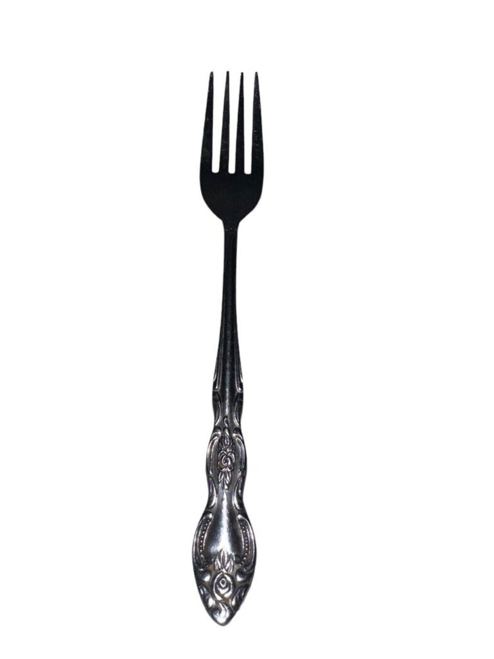 Vintage Lustreware Stainless Korea Ornate Rose Dinner Fork